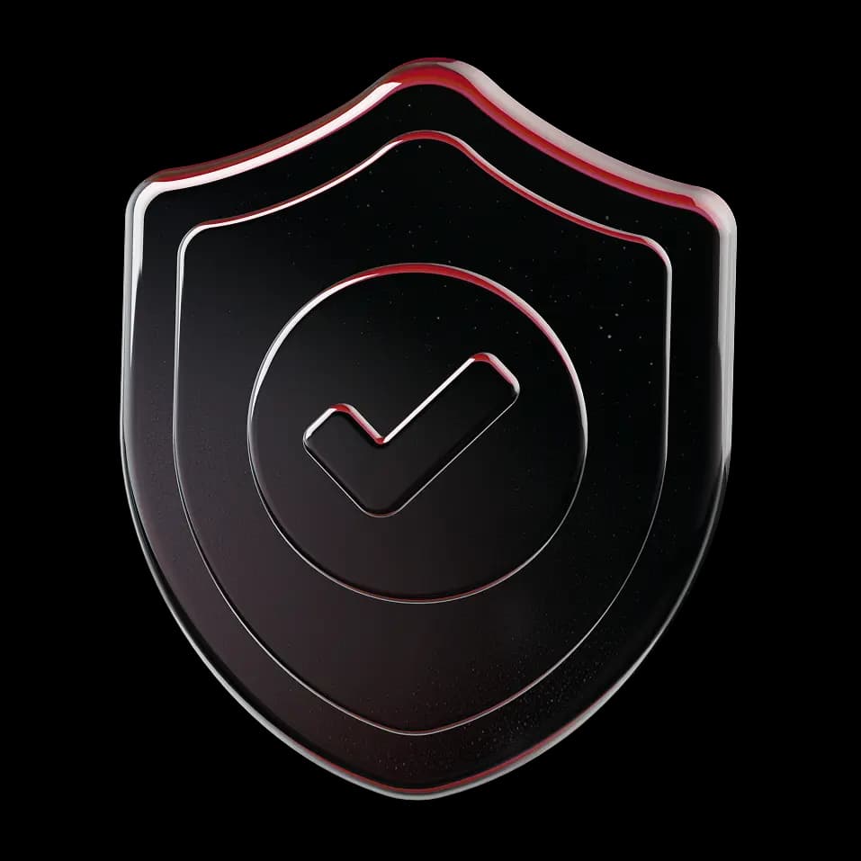 Security shield with checkmark